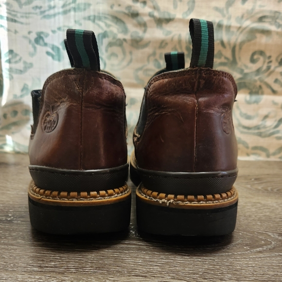 Georgia Giant Boots Mens 11M Romeo Slip-On Work US Brown Leather Oil Resistant - Picture 3 of 13